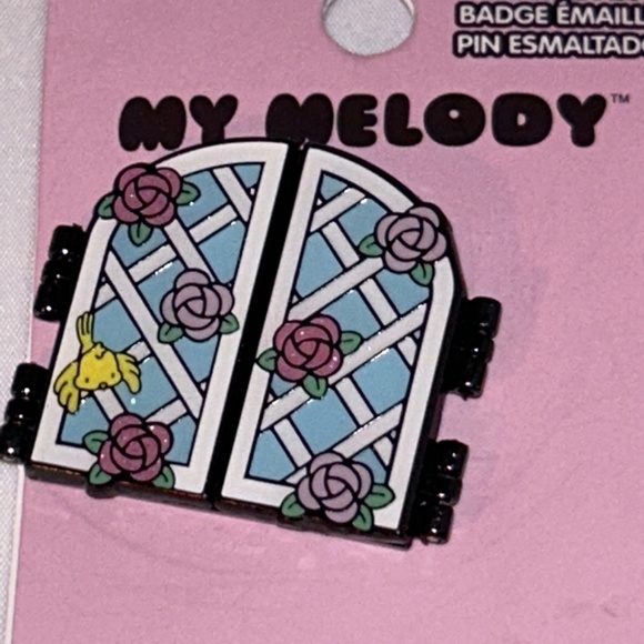 π Loungefly π Sanrio My Melody Spring Flower Window Hinge Enamel Badge Pin π - Picture 2 of 6
